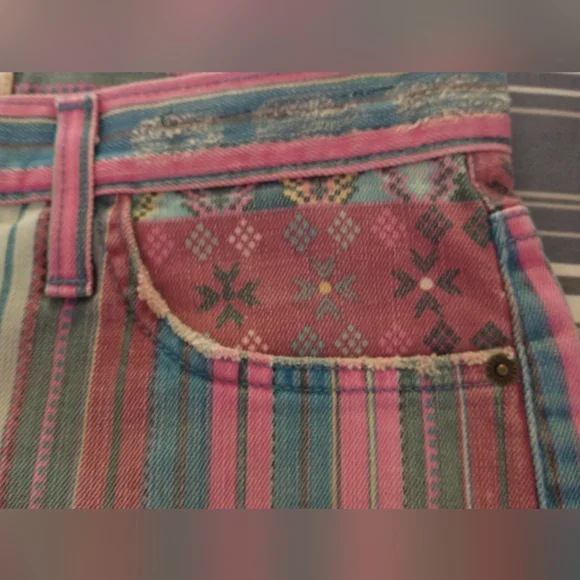 Sz 24/0 CURRENT ELLIOTT Gypsy Stripe Boyfriend Shorts - Picture 15 of 16